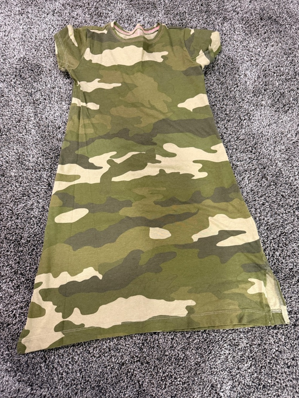 J. Crew Factory Crewcuts Girls Camo Print Casual Dress - Olive Green & Khaki